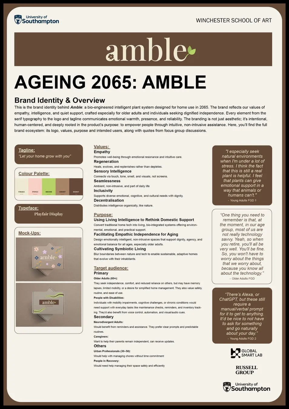 Amble exhibition poster, brand and concept overview
